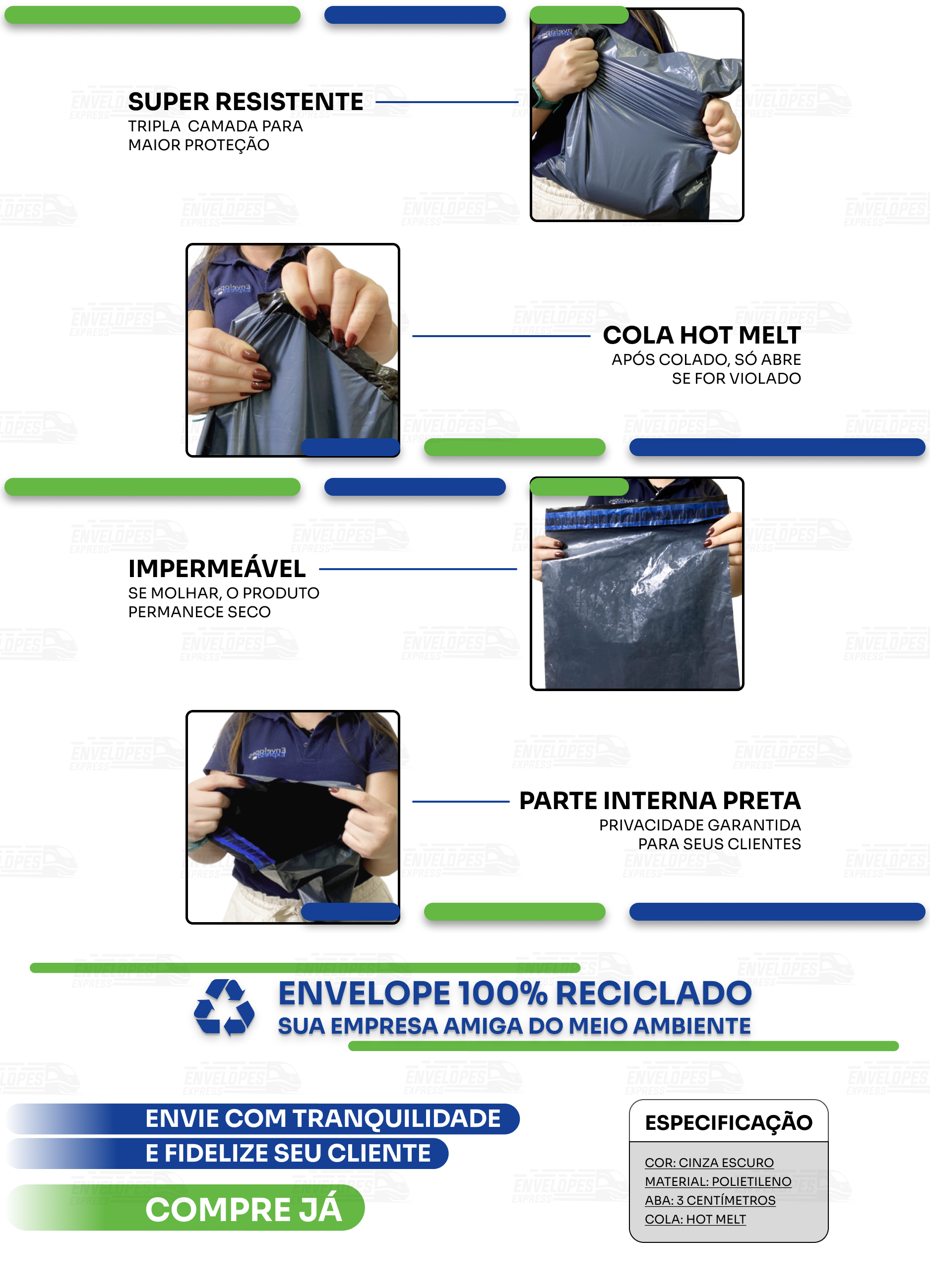 Envelope Plástico De Segurança Ecológico